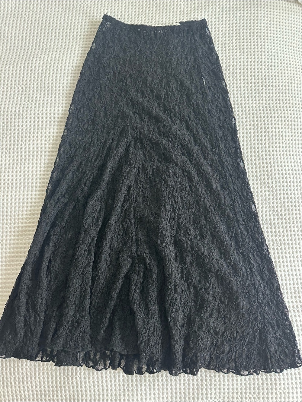 Black Lace Maxi Skirt - Women